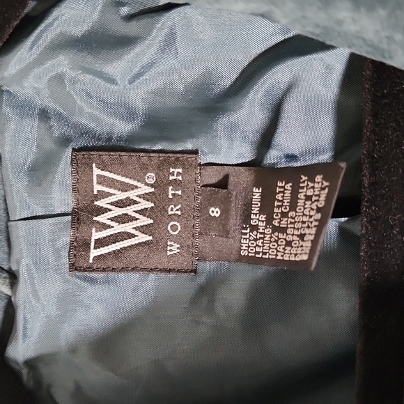 Worth  leather jacket Dark real color size 8 - Picture 2 of 6